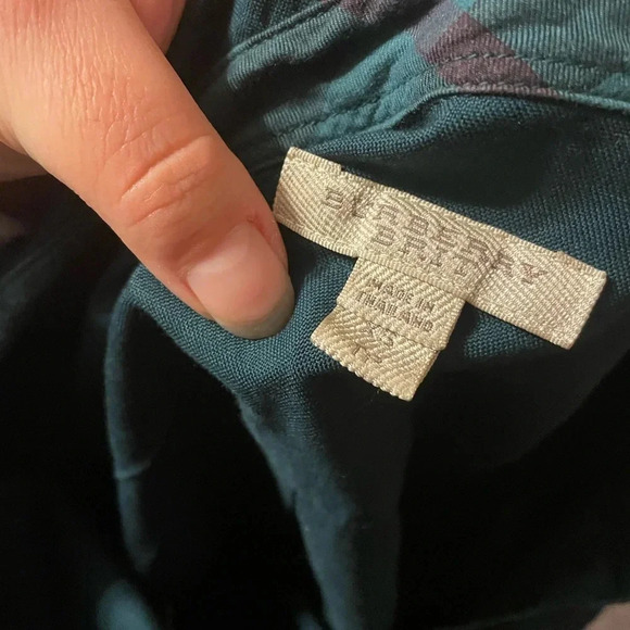 BURBERRY BRIT DARK TEAL BUTTON DOWN TOP - Picture 3 of 5